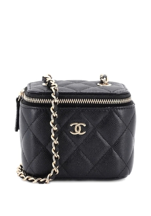 CHANEL Pre-Owned Classic Vanity Case with Chain Quilted Caviar Mini pouch - Black