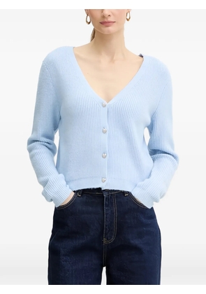 Morgan heart button V-neck knitwear - Blue