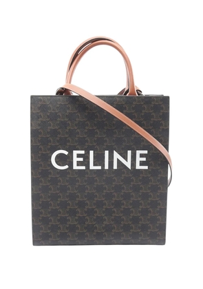 Celine Pre-Owned 2021-2026 Small Triomphe Coated Canvas Vertical Cabas Tote satchel - Black