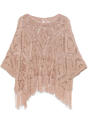 TWINSET openwork knit poncho - Neutrals