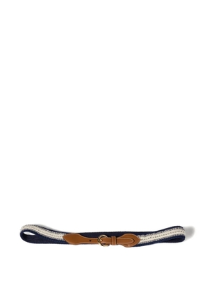 Miu Miu leather and cotton crochet belt - Blue
