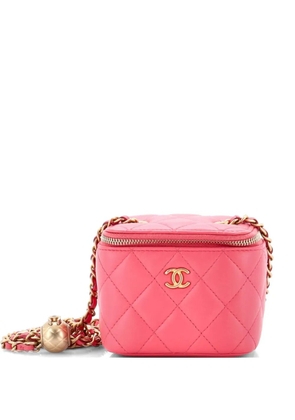 CHANEL Pre-Owned Pearl Crush Vanity Case with Chain Quilted Lambskin Mini clutch bag - Pink