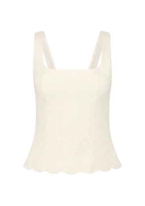 Posse floral-desig top - Neutrals