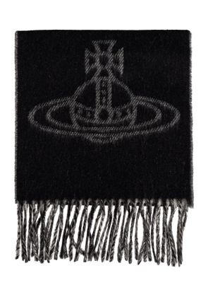 Vivienne Westwood Orb fringed scarf - Black
