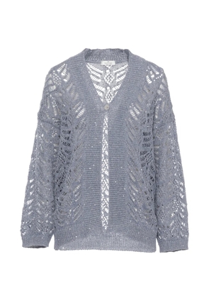 PANICALE openwork V-neck cardigan - Blue