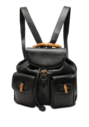 Gucci Pre-Owned 2000-2015 Calfskin Bamboo Drawstring backpack - Black
