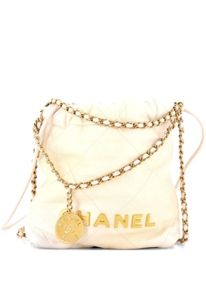 CHANEL Pre-Owned 22 Chain Hobo Quilted Shaded Calfskin Mini crossbody bag - Gold