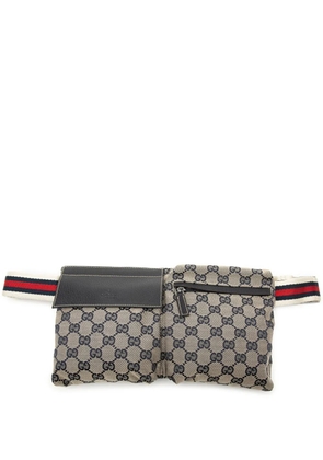 Gucci Pre-Owned 2000-2015 GG Canvas Web Double Pocket belt bag - Neutrals