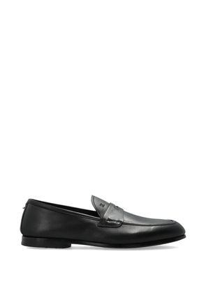 Fabi almond-toe leather loafers - Black