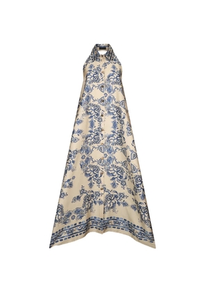 LIU JO printed halterneck maxi dress - White