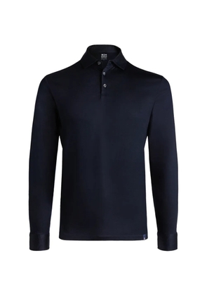Boggi Milano long-sleeve cotton polo - Blue