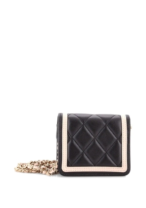 CHANEL Pre-Owned Strip On CC Flap Clutch with Chain Quilted Lambskin crossbody bag - Black