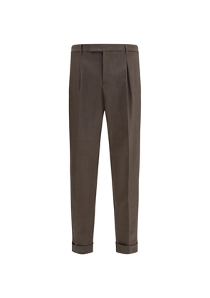 Cruna pleated tapered trousers - Brown