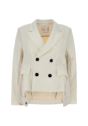 sacai button fastening jacket - Neutrals