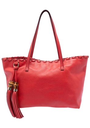 Gucci Pre-Owned 2016-2026 Leather Bamboo Tassel tote bag - Red