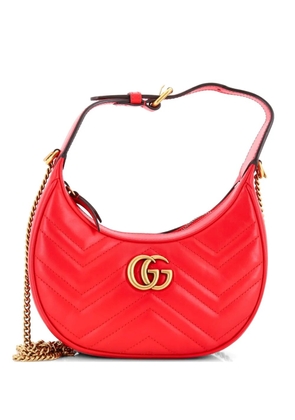 Gucci Pre-Owned GG Marmont Half Moon Matelasse Leather Mini hobo bag - Red