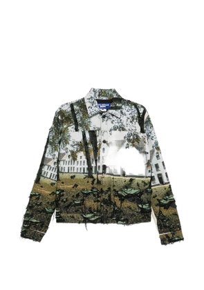 Junya Watanabe MAN long-sleeve print overshirt - Green