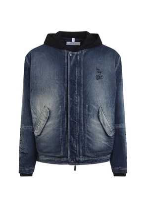 Off-White hooded denim jacket - Blue