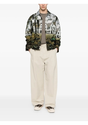 Junya Watanabe MAN long-sleeve print overshirt - Green