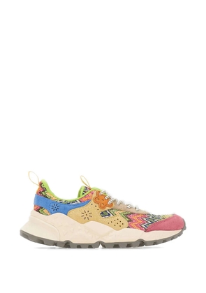 FLOWER MOUNTAIN Kotetsu floral-details sneakers - Neutrals