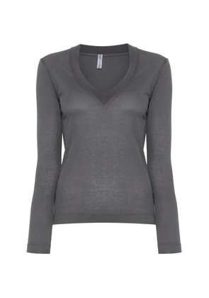 Daniele Fiesoli ribbed V-neck T-shirt - Grey