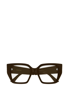 Gucci Eyewear logo-lettering glasses - Brown