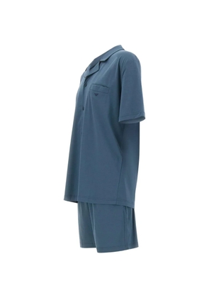 Emporio Armani logo jersey pajamas - Blue