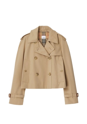 Burberry cropped gabardine Mayfair trench jacket - Neutrals