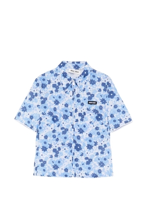 Miu Miu floral zip shirt - Blue