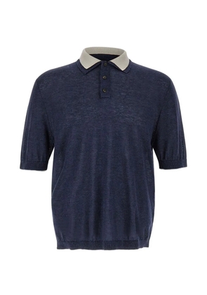 Eleventy double-collar polo shirt - Blue