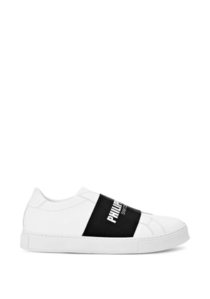 Philipp Plein logo slip-on sneakers - White