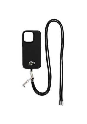 Lacoste iPhone 16 Pro logo charm phone case - Black