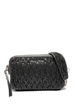 Miu Miu Pre-Owned 2000s sequin chain shoulder bag - Black