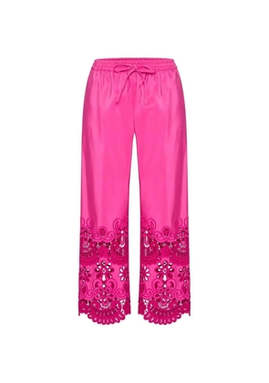 Valentino Garavani floral lace trousers - Pink