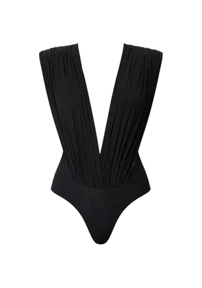 Amazuìn pleated V-neck body - Black