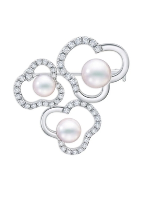 TASAKI Chants akoya pearl and diamonds brooch - Silver