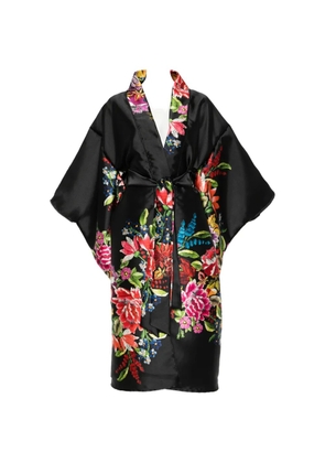 Dolci Follie floral silk kimono - Black