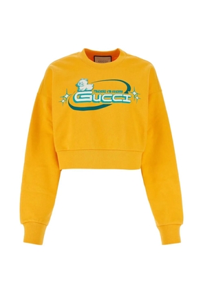Gucci cotton cropped sweatshirt - Yellow
