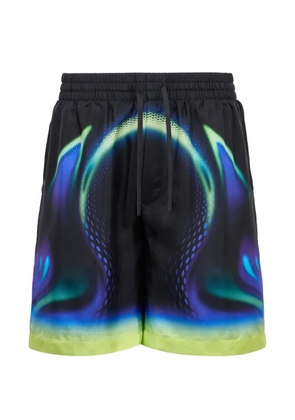 Casablanca drawstring-waist print shorts - Black