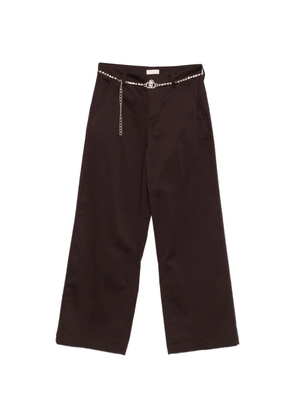 LIU JO zip cropped trousers - Brown