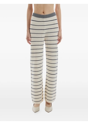 Crush Collection striped straight trousers - Neutrals