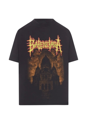 Balenciaga Sacré Cœur print-detail T-shirt - Black