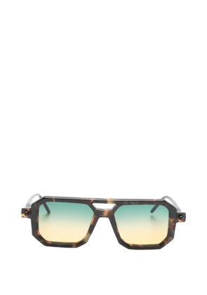 Kuboraum Maske P8 geometric-frame sunglasses - Brown