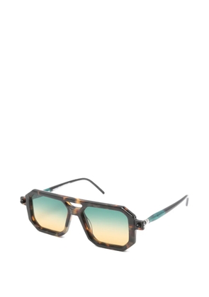Kuboraum Maske P8 geometric-frame sunglasses - Brown