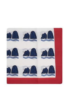 Ottotredici patterned pocket square - White