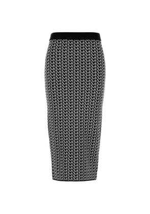 Michael Michael Kors monogram-pattern midi skirt - Black