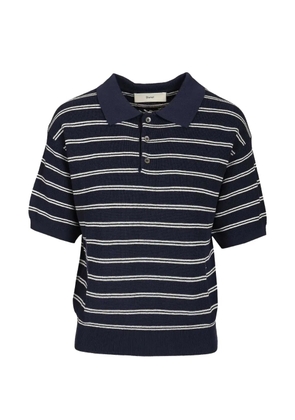DUNST striped short-sleeve knit polo - Blue