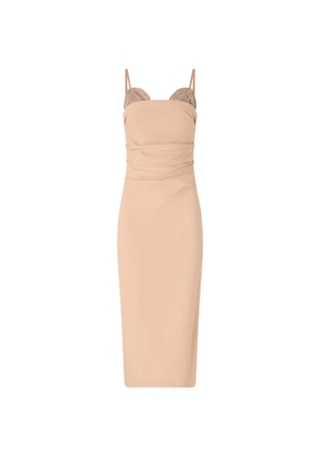 PINKO Carruba embellished ruched dress - Neutrals