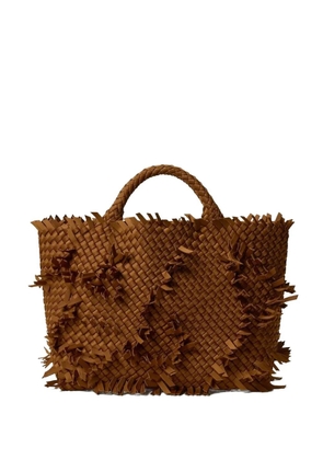 NAGHEDI St. Barths woven-design fringed-detail tote - Brown