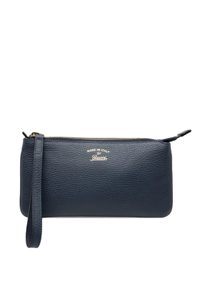 Gucci Pre-Owned 2000-2015 Pebbled Leather Swing Wristlet pouch - Blue